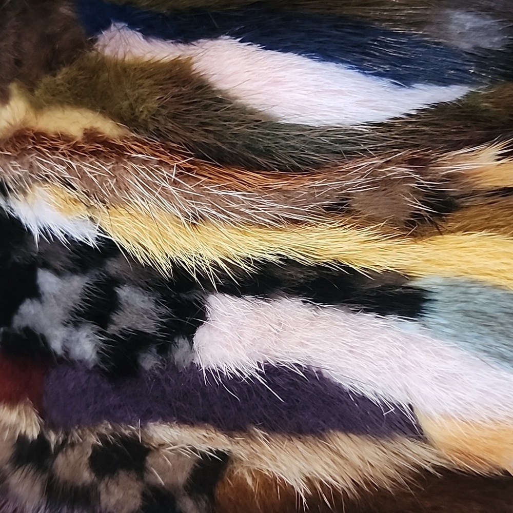 RARE- Mink Fur Multicolour Jacket -vintage - Picture 10 of 13